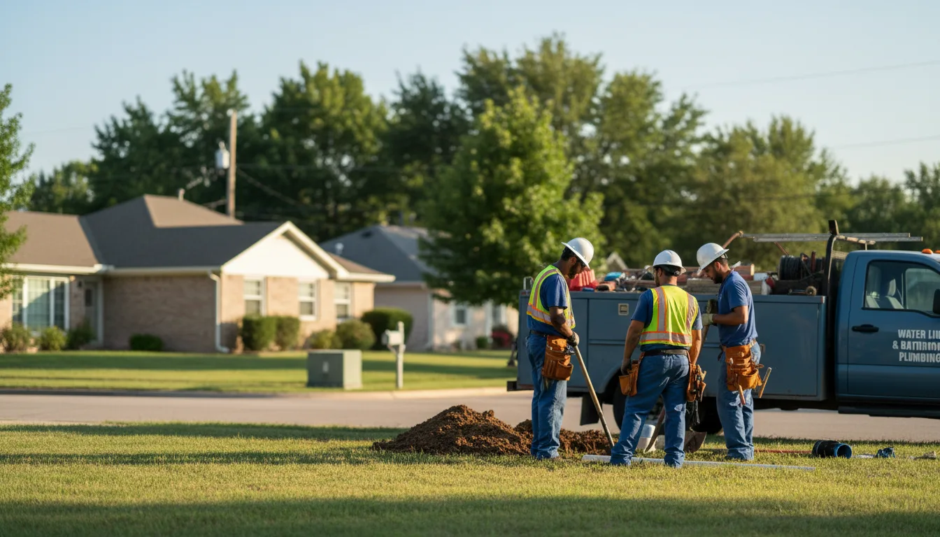 Residential water line and bathroom plumbing service in Harrisburg, SD